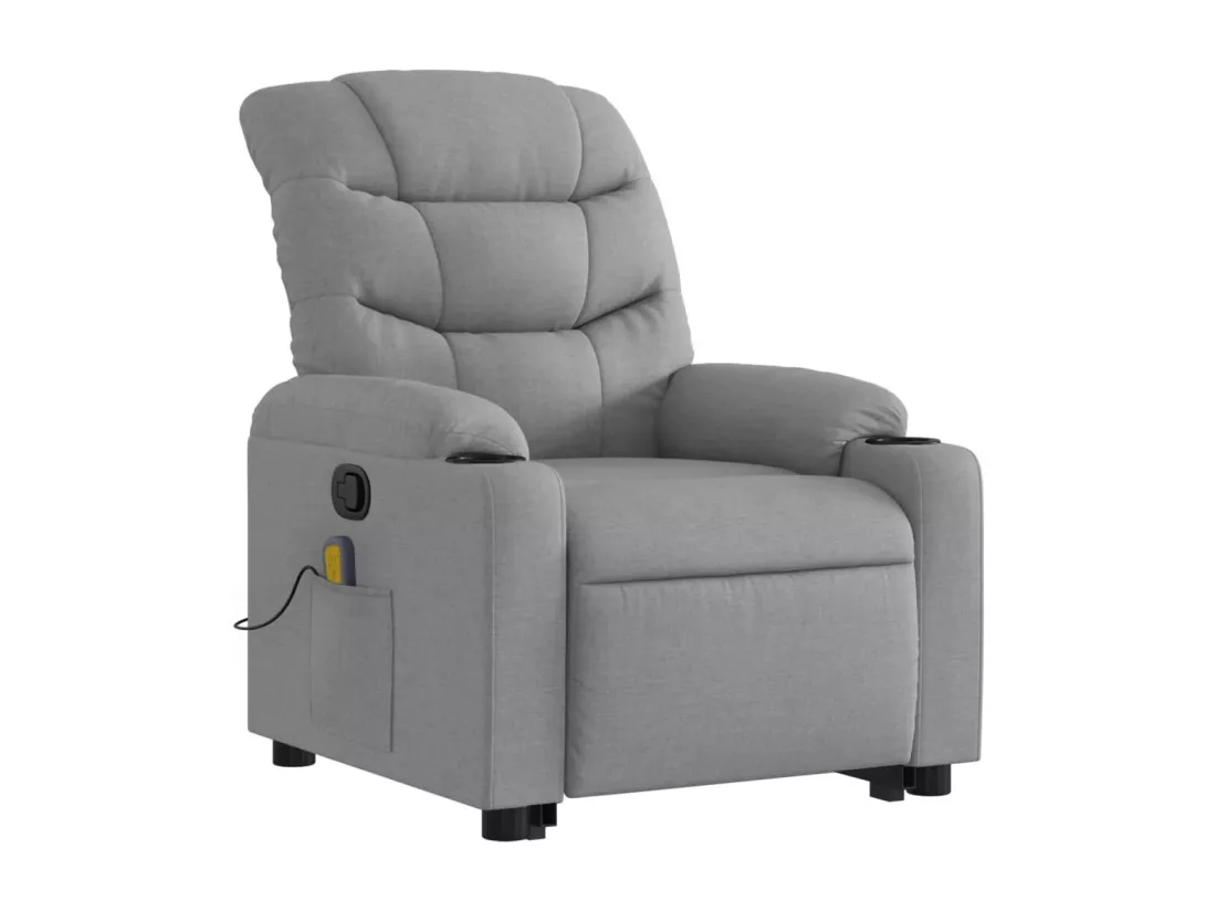 Fauteuil massant inclinable Gris clair Tissu