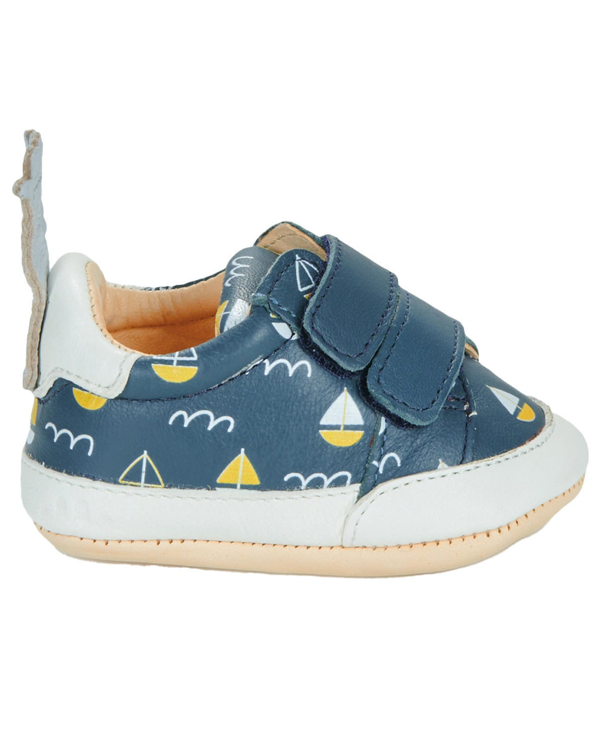 Klett-Krabbelschuhe MY BLUMOO BOAT in denim