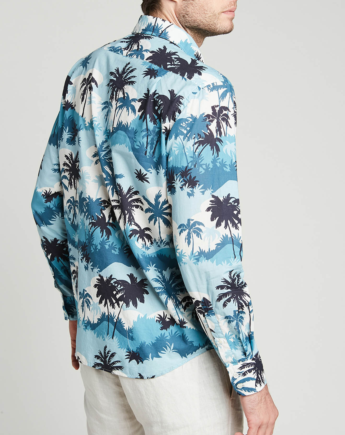 Hartford Chemise regular Paul palmiers bleu marine/bleu