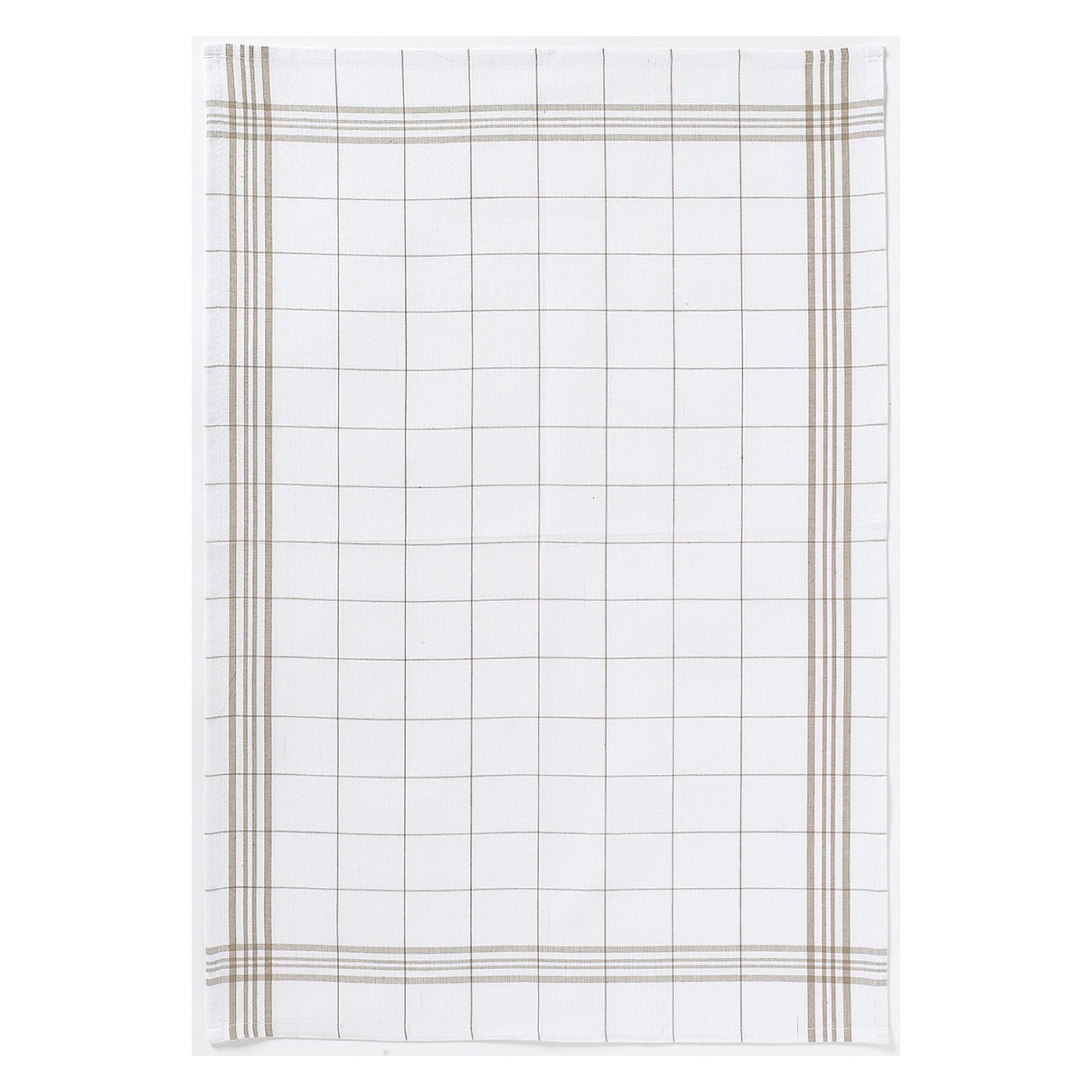 Torchon carreaux taupe 50 x 70 cm