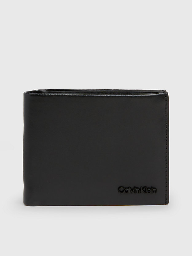 Carteira RFID com porta-moedas em couro
