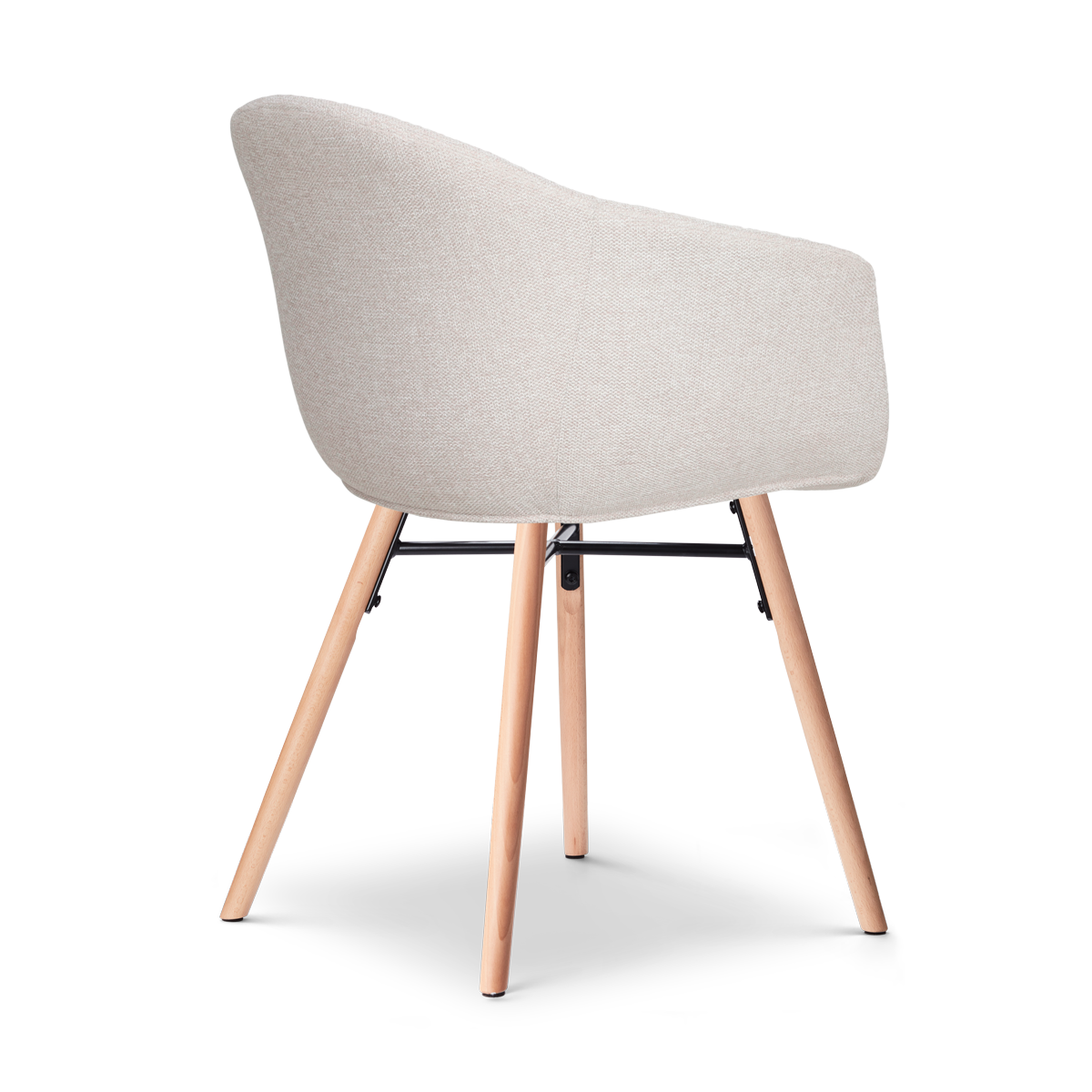 Eetkamerstoel Nena-Otis houten onderstel beige