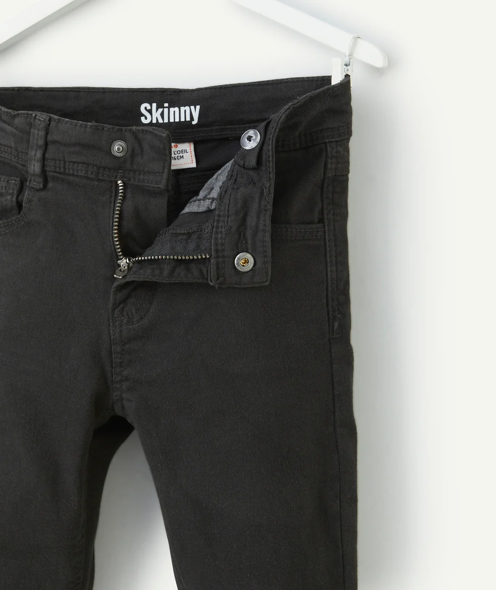 pantalon skinny garçon en fibres recyclées noir