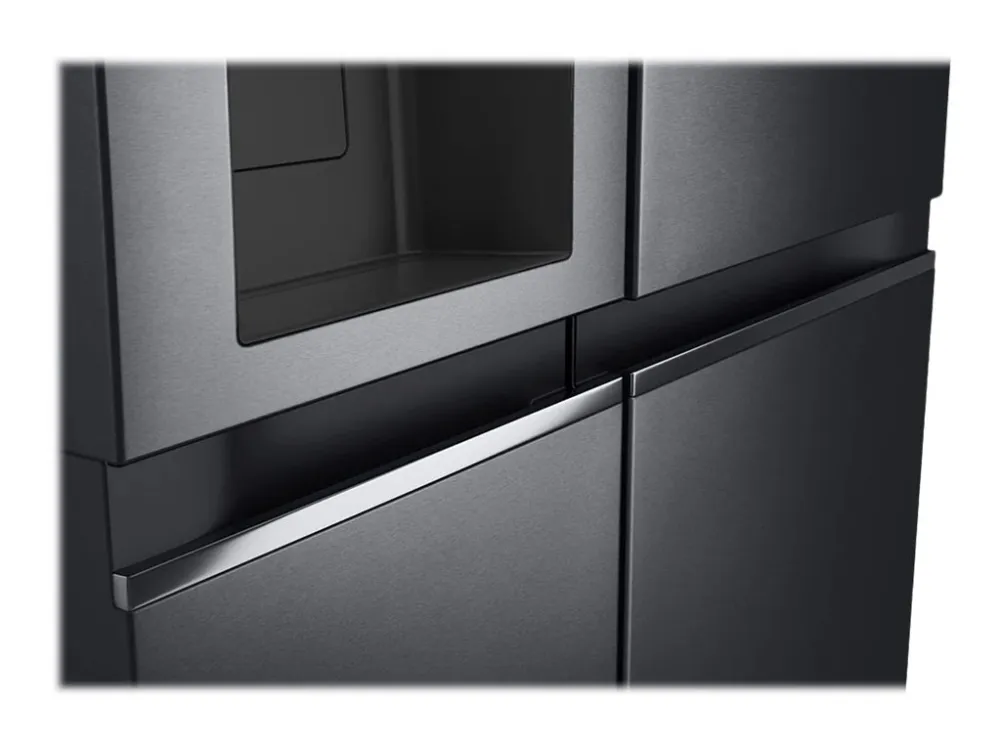LG GSLV71MCLE - Køleskab/fryser - side-by-side med vanddispenser, isdispenser - Wi-Fi - bredde: 91.3 cm - dybde: 73.5 cm - højde: 179 cm - 635 liter - Klasse E - matsort stål