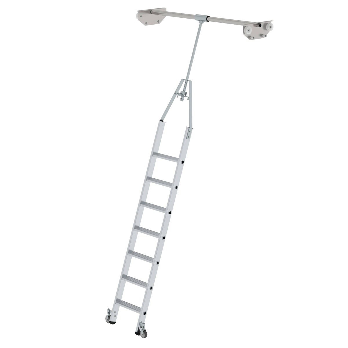 PROREGAL Trapladder, draaibaar, voor dubbele stellingkast, 7 treden