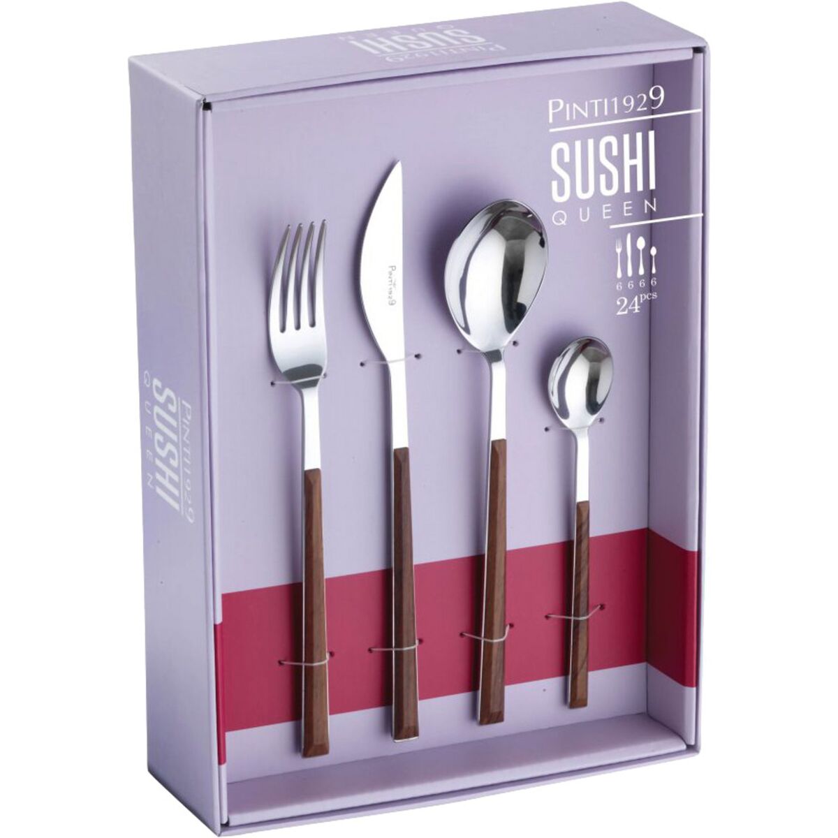 Sushi Queen bestikksett 24 stk, mahogny