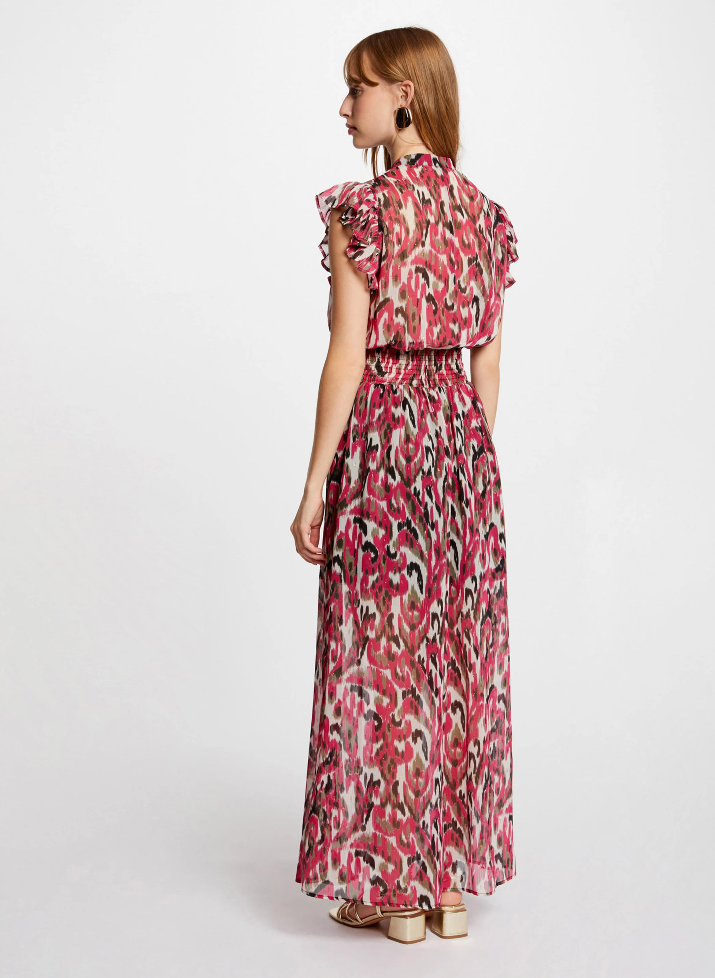 RTINA.F - Robe longue cintrée imprimée| Multicolore
