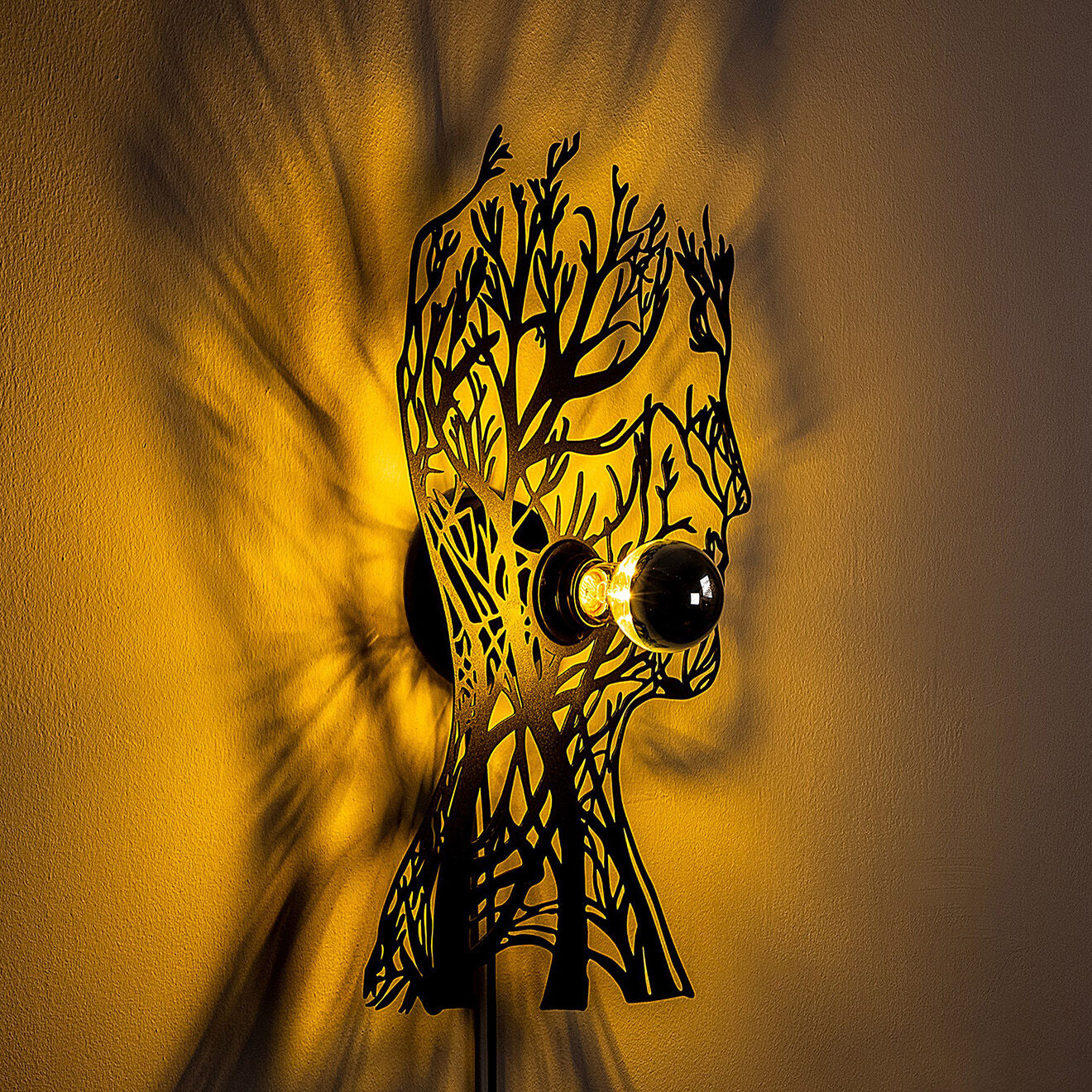 Sheen Applique murale Tree Man noire - 30x48x9 cm