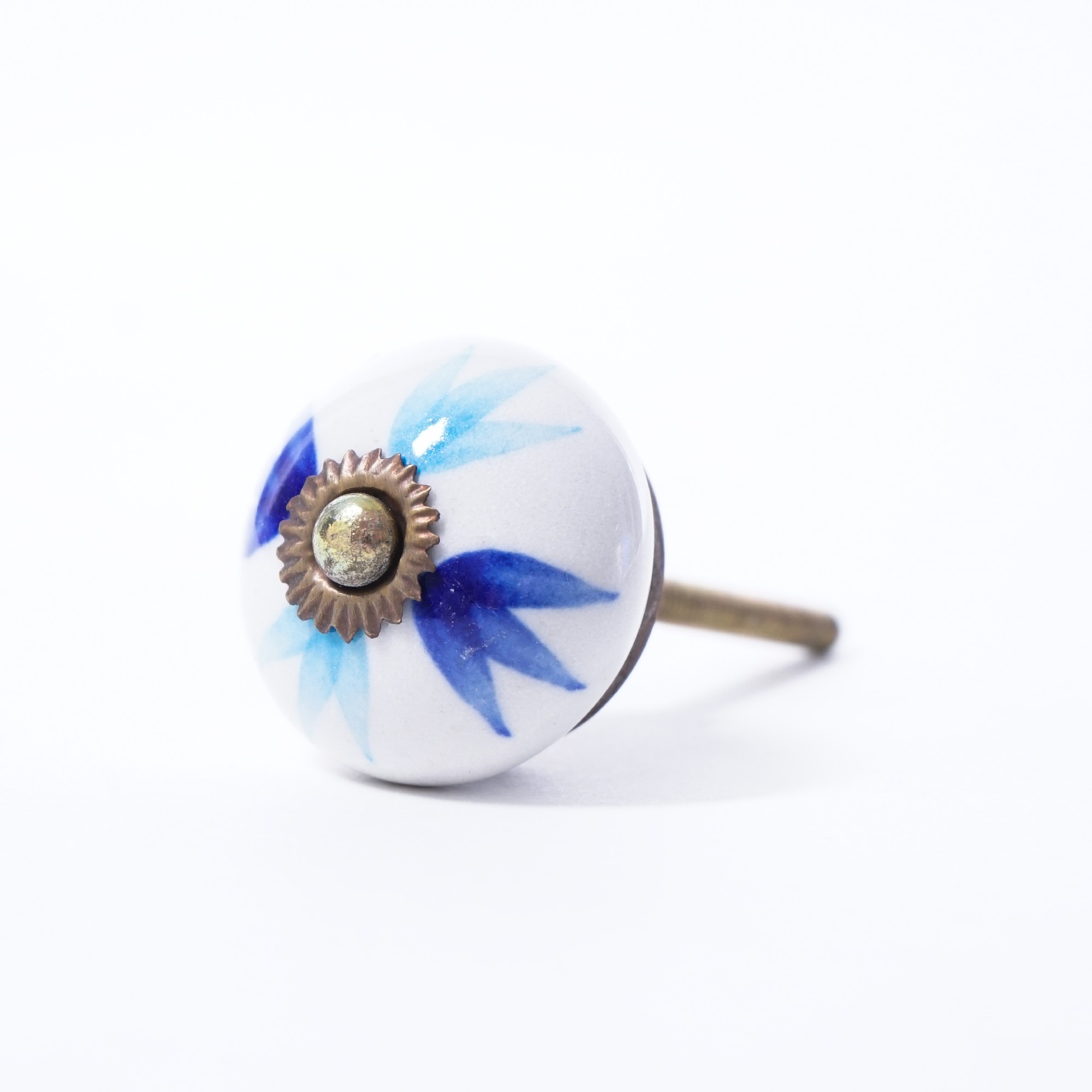 Keramik Möbelknopf, handglasiert, blau/weiß, Ø 3,8 cm günstig bestellen
