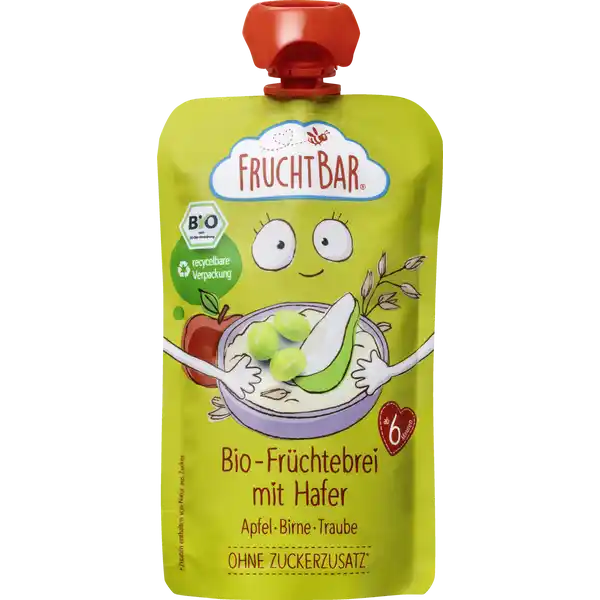 Bio Früchte Haferbrei Apfel, Birne, Traube