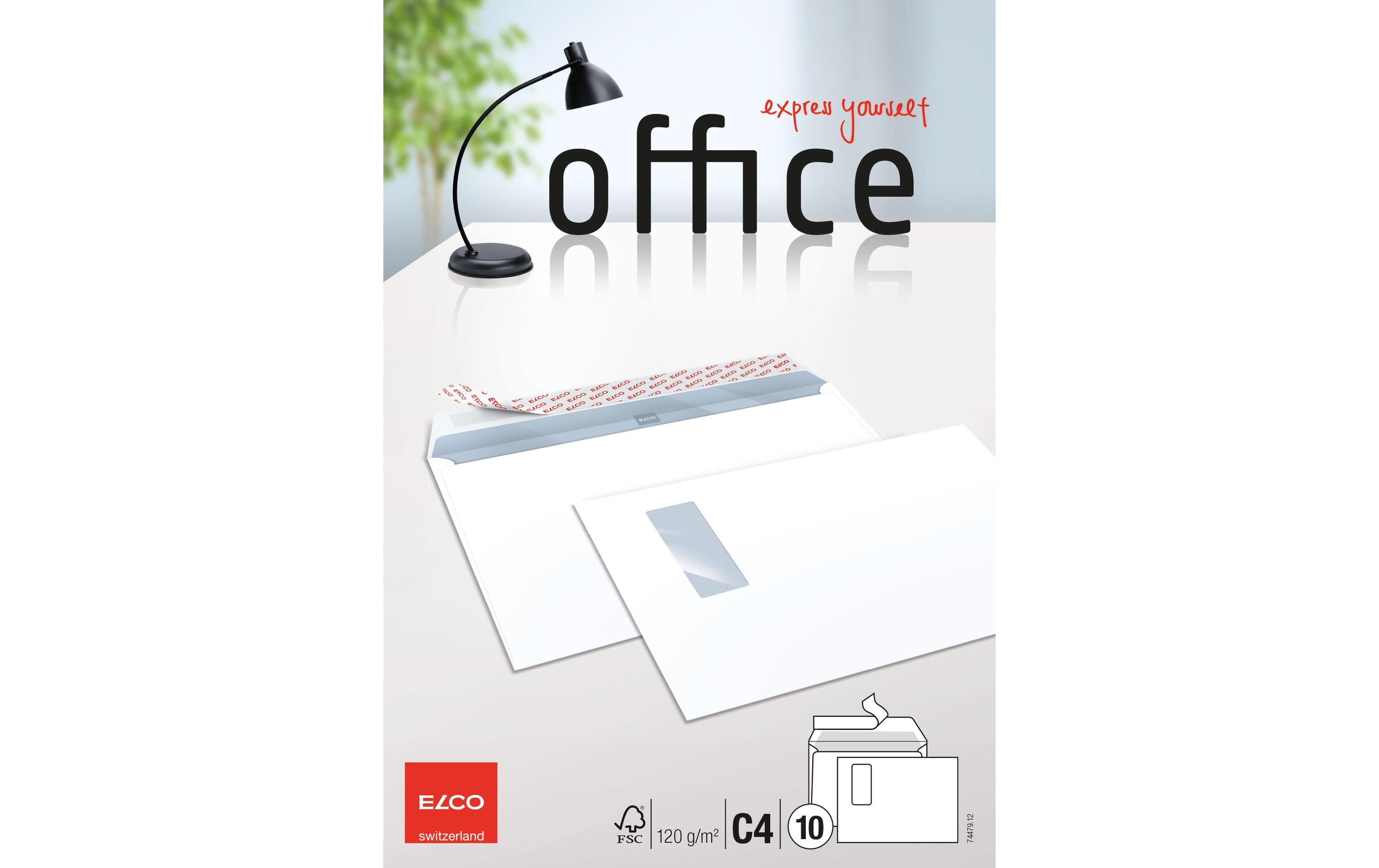 Couvert Office C4 mit Fenster rechts, 10 StückBriefumschlag mit Fenster rechts