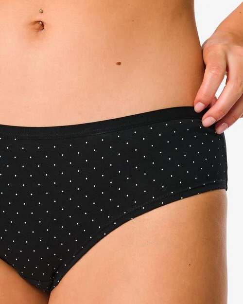 2 hipsters femme coton stretch noir