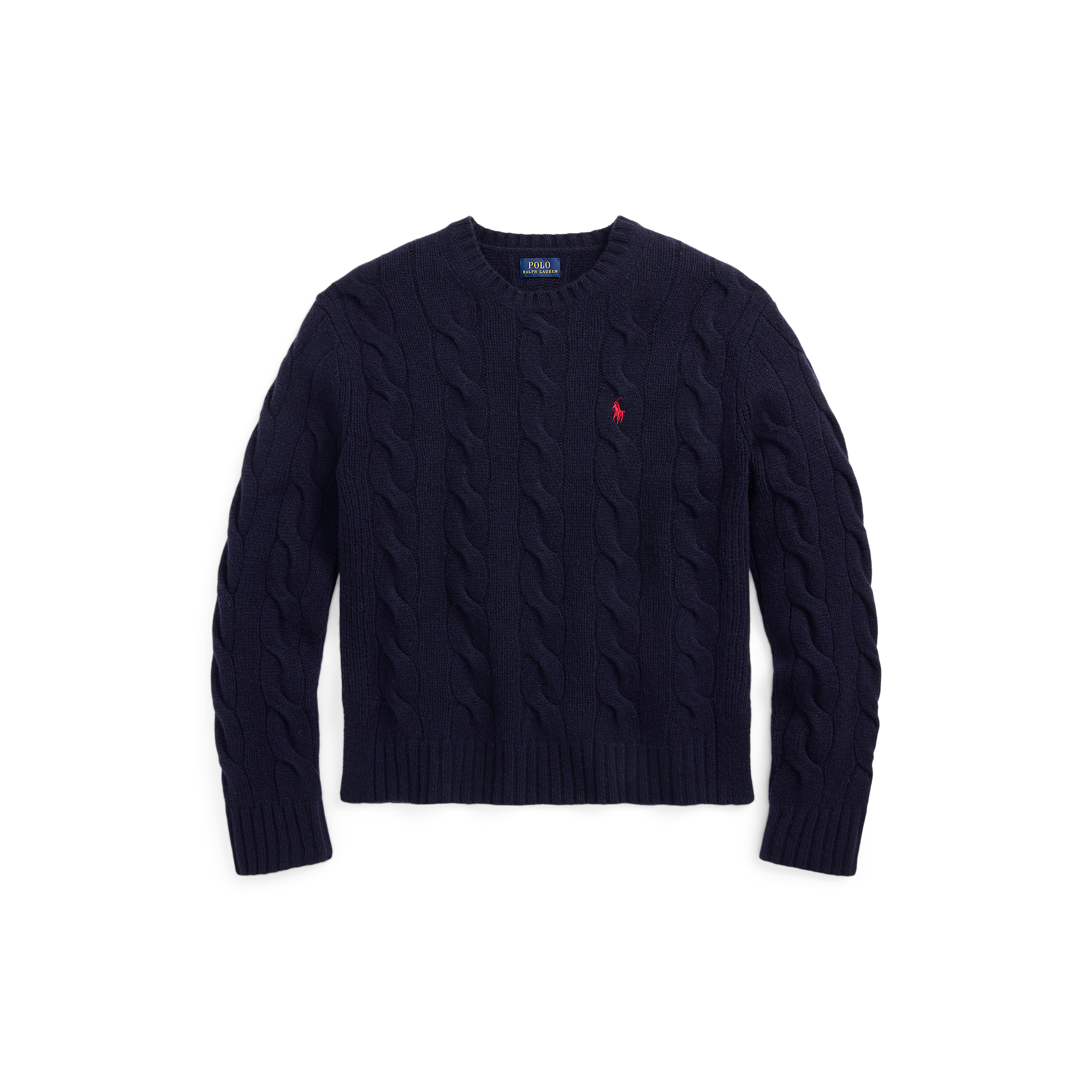 Pull col rond en laine et cachemire | Bleu