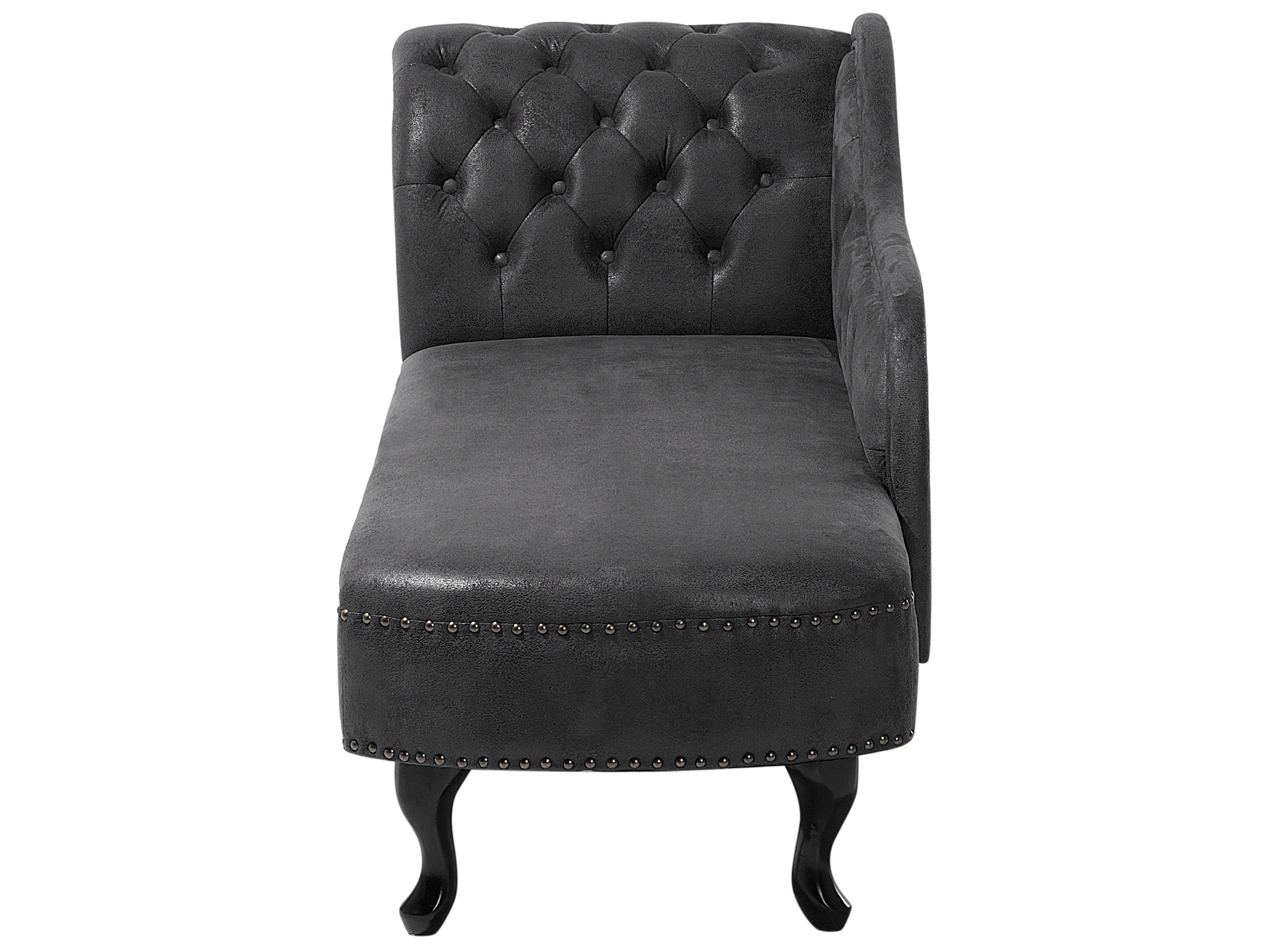 Linkszijdige chaise longue NIMES Kunstsuède Donkergrijs