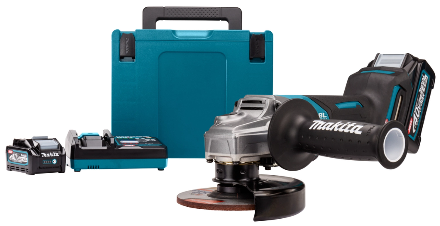 Makita GA013GM201 XGT 40V Max Li-Ion accu haakse slijper set (2x 4,0Ah) in Mbox - 125mm