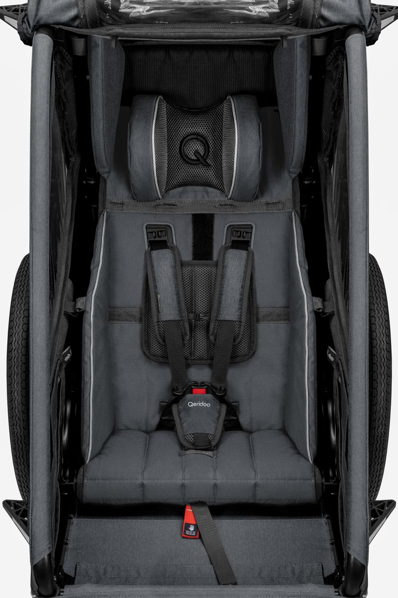 Qeridoo Fahrradanhänger Kidgoo 1 Steel Grey