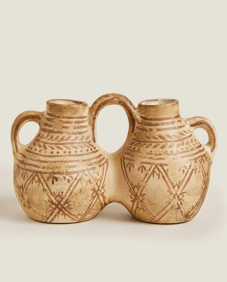 VASO DUPLO DE CERÂMICA