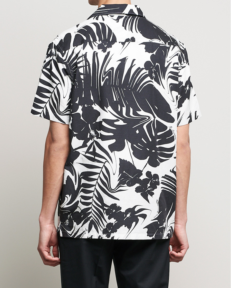 J.Lindeberg Elio Hibiscus Print Short Sleeve Shirt White/Black