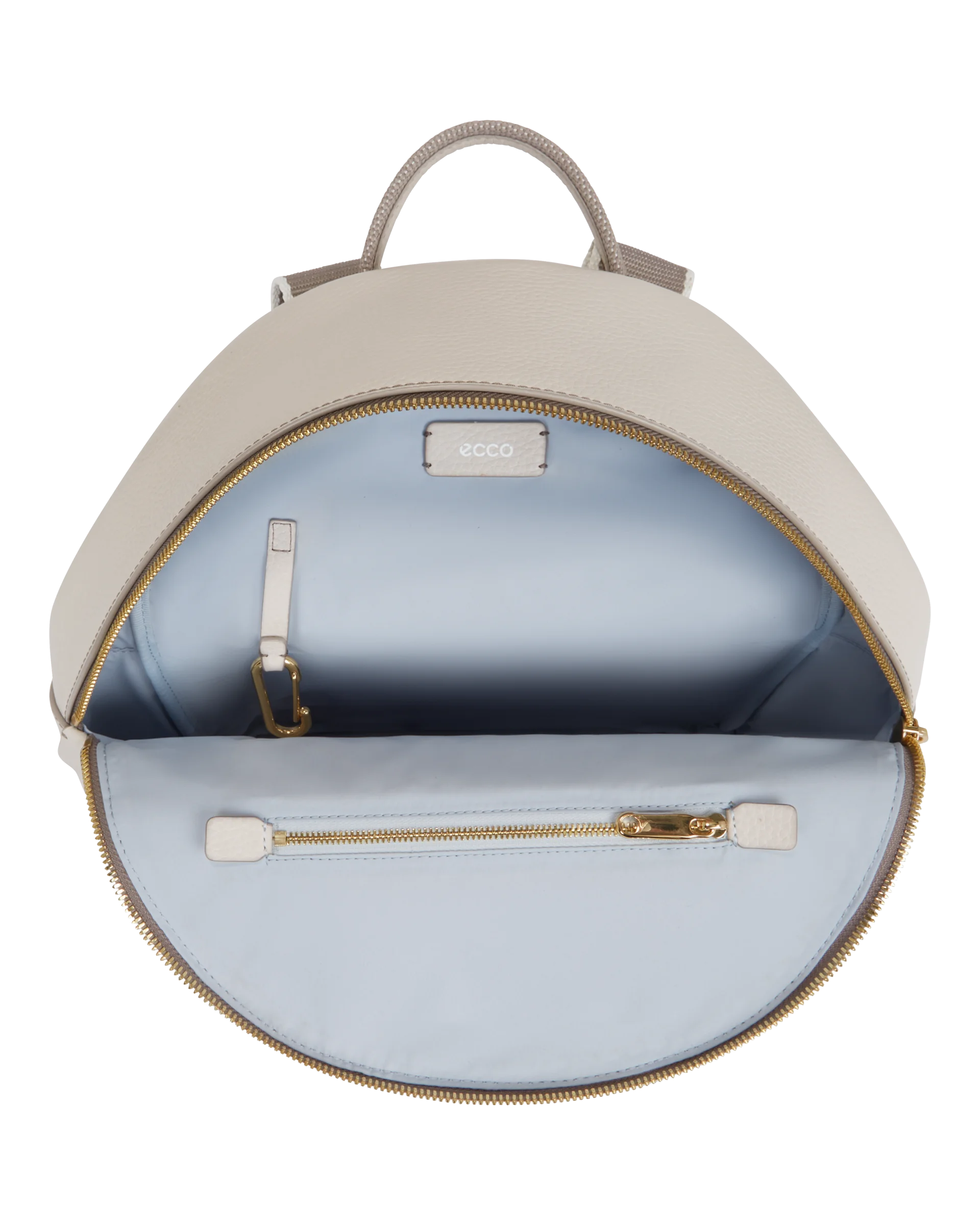 ECCO Round Pack Rucksack aus Leder Beige 34X26X14 cm