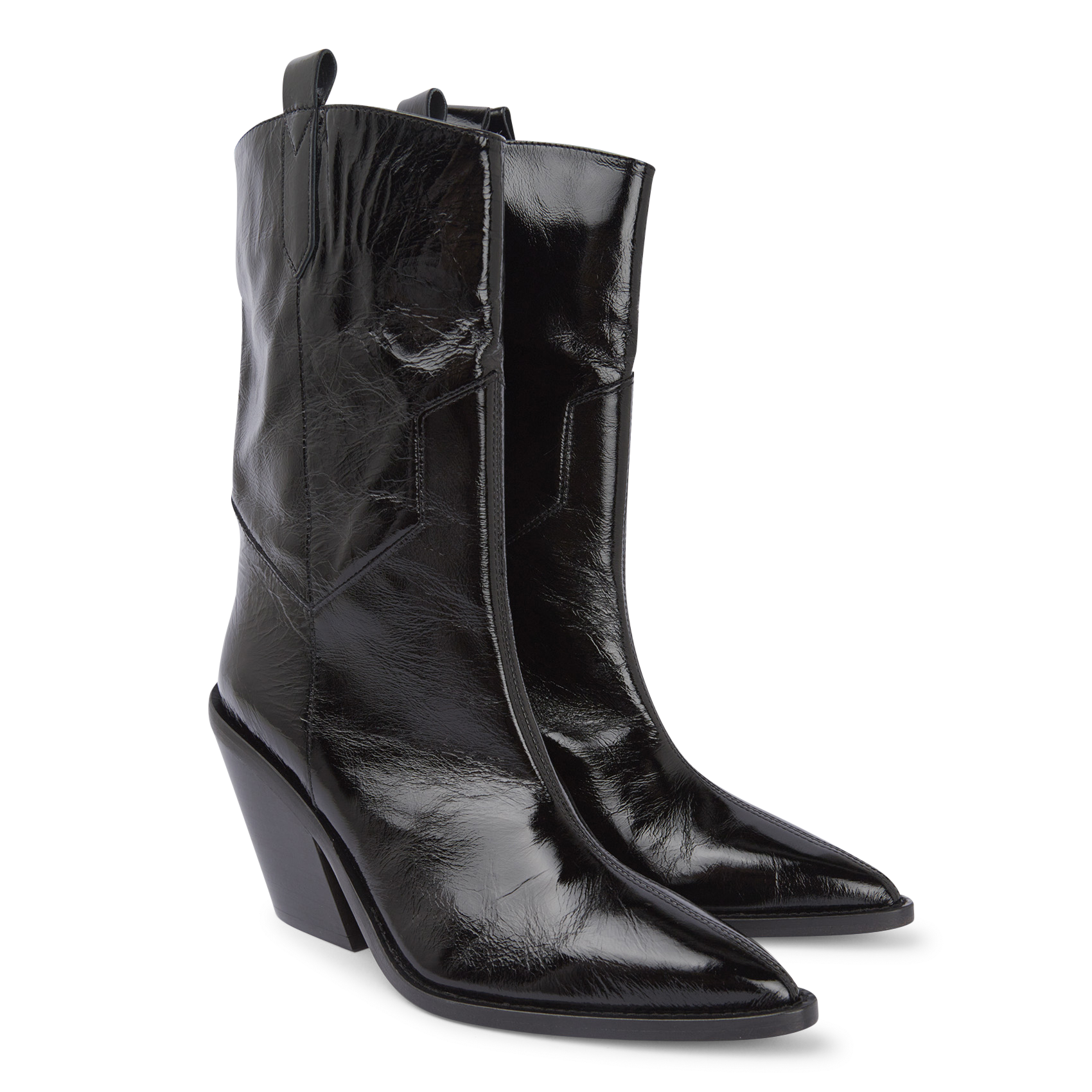 MAZOLA - Bottes en cuir verni | Noir