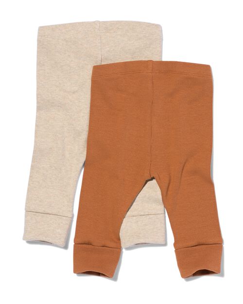 2 leggings évolutifs bébé côtelés marron