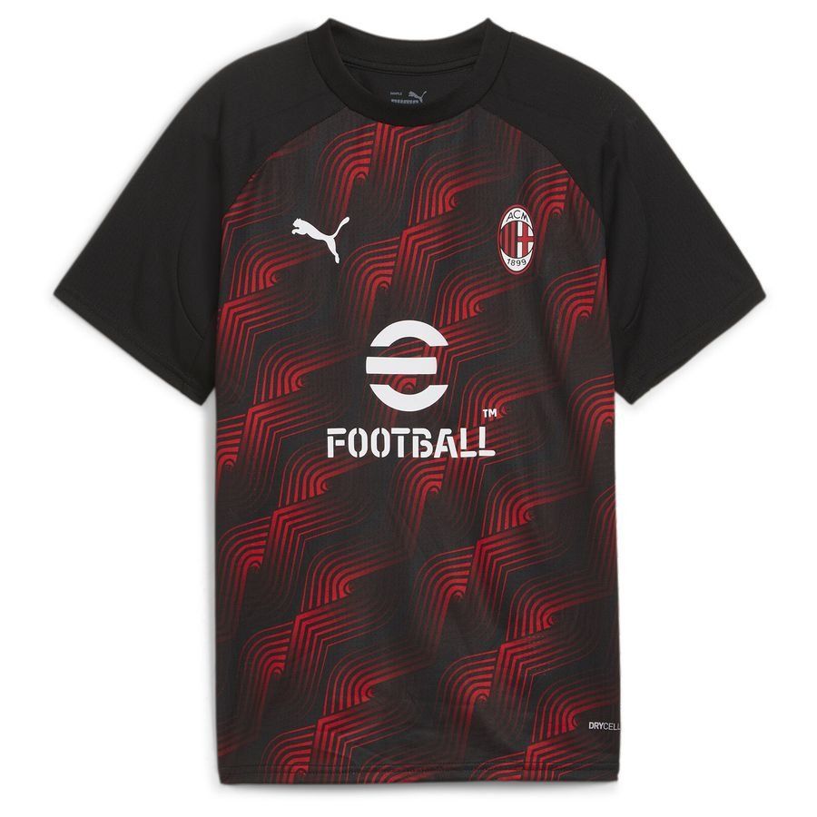 Milan AC T-shirt d'Entraînement Avant-Match - Noir/Rouge Enfant