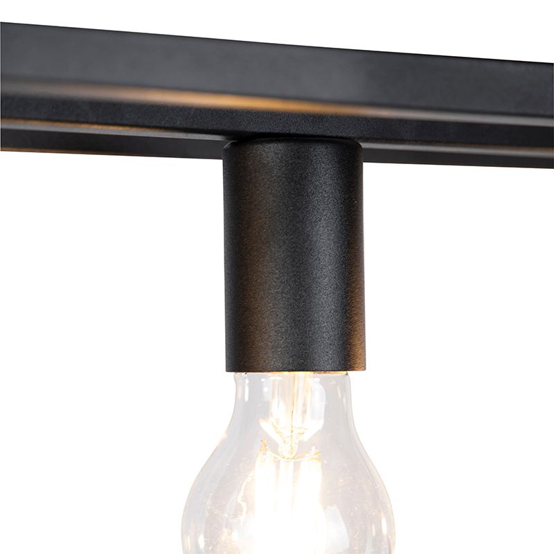 Smart industriële hanglamp zwart incl. 4 WiFi A60 - Cage