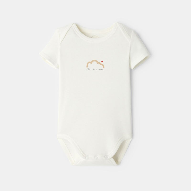 Ensemble 3 pièces coton blanc bébé mixte Blanc