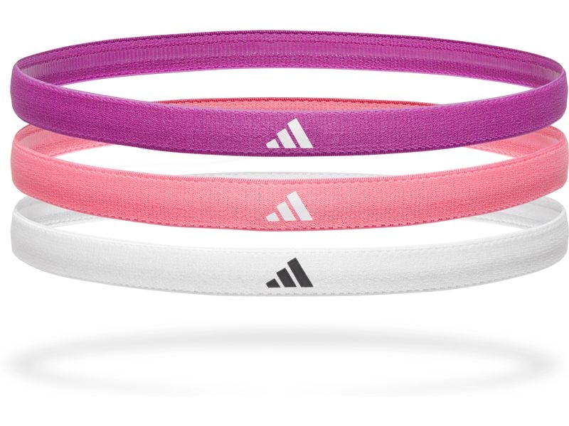 adidas Hairbands Lila/Pink/Weiss Packung mit 3 Haarbändern