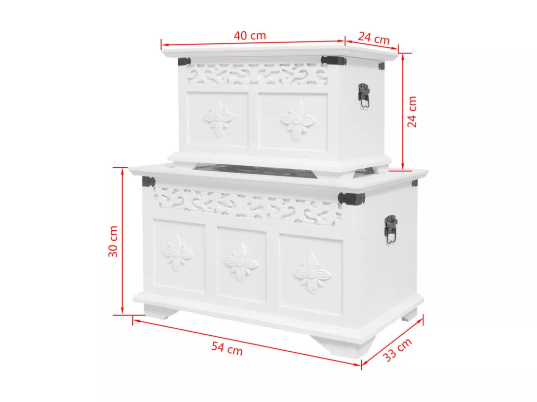 Ensemble de deux coffres de rangement Blanc