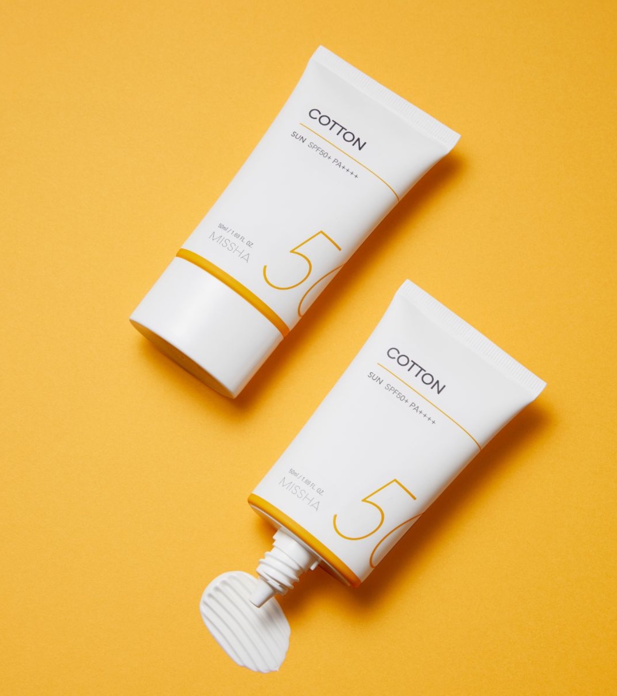 Missha - Protetor solar facial efeito fosco SPF50+ PA++++ Cotton - Pele oleosa
