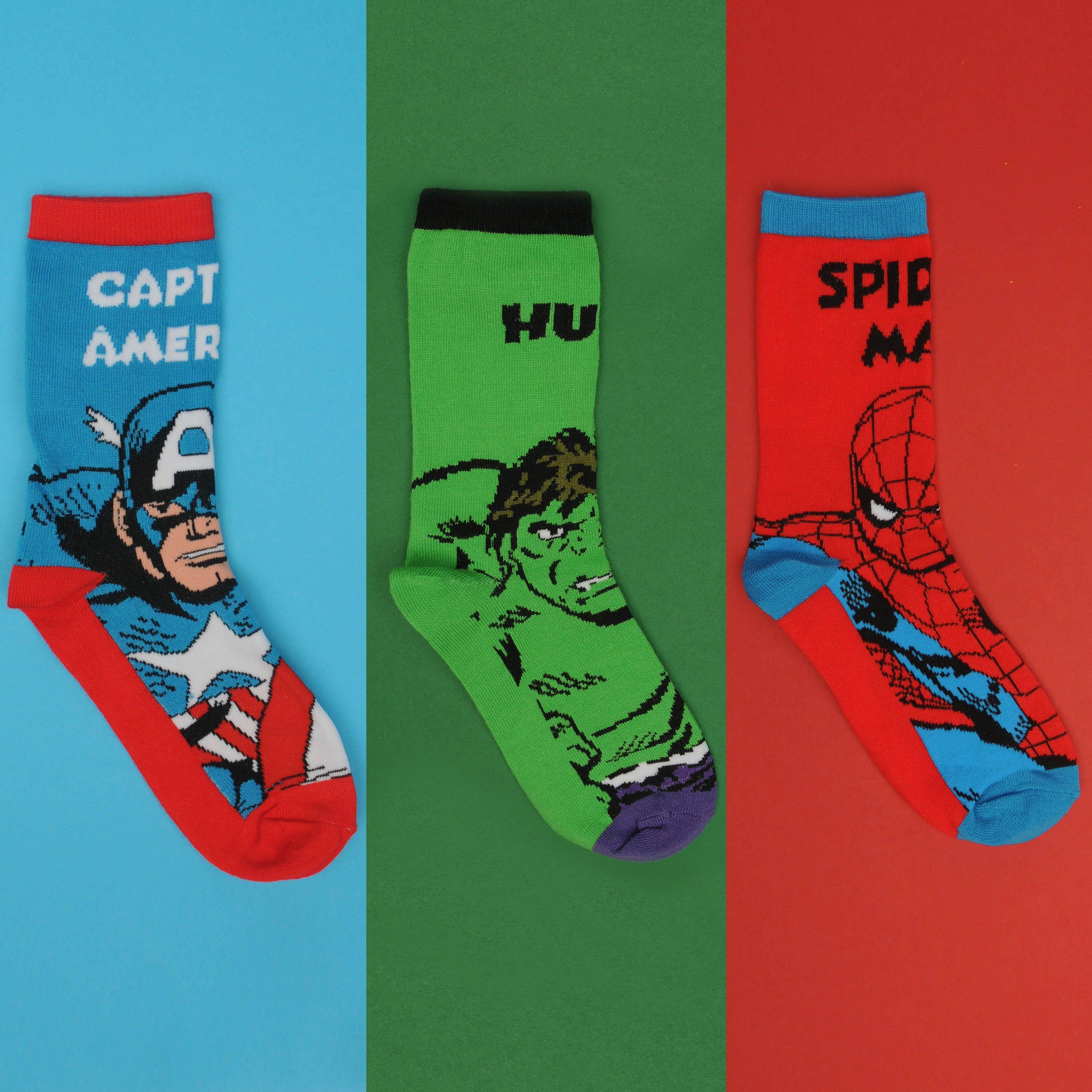 Character Marvel 3 Pack Crew Socks Childrens