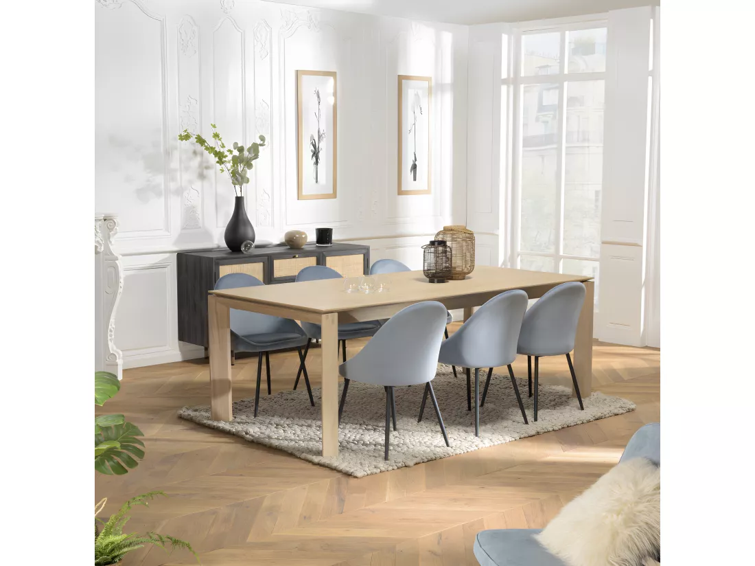 MADISON - Table à manger rectangulaire extensible 220/320cm bois chêne