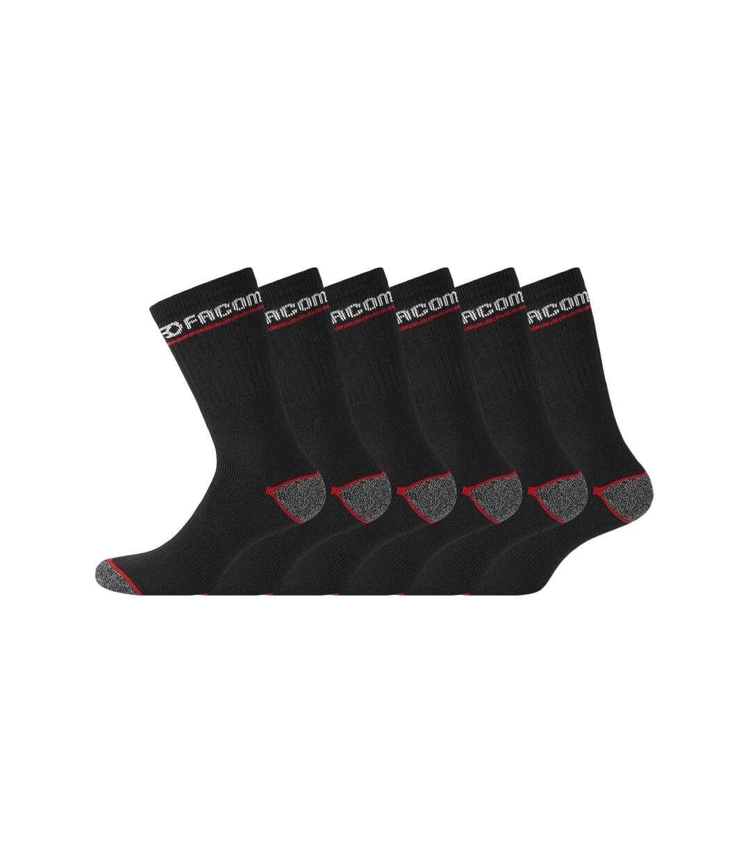 Lot de 6 Paires de Chaussettes longues de travail homme Red