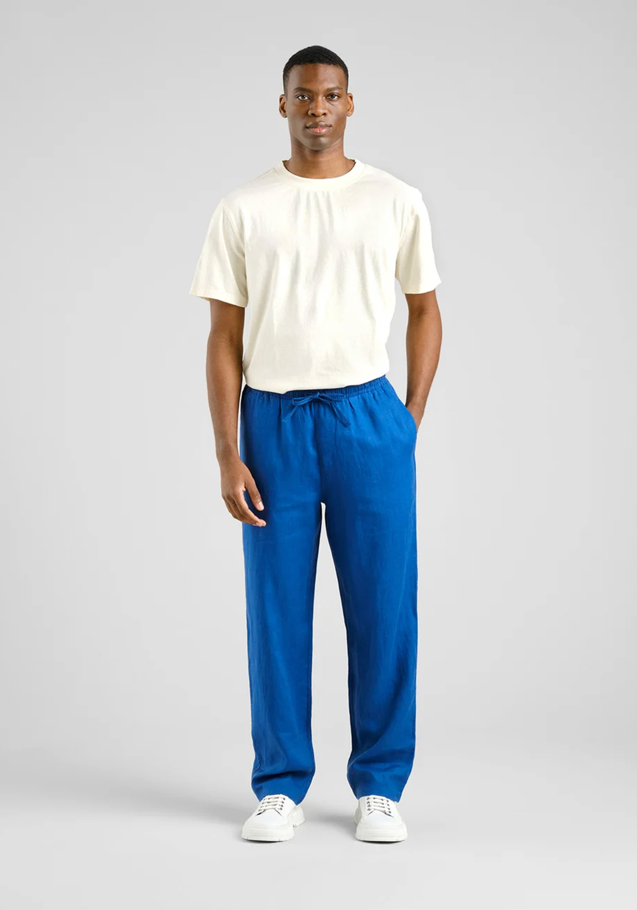 Dedicated Stoffhose Klitmoeller Linen Limoges Blue