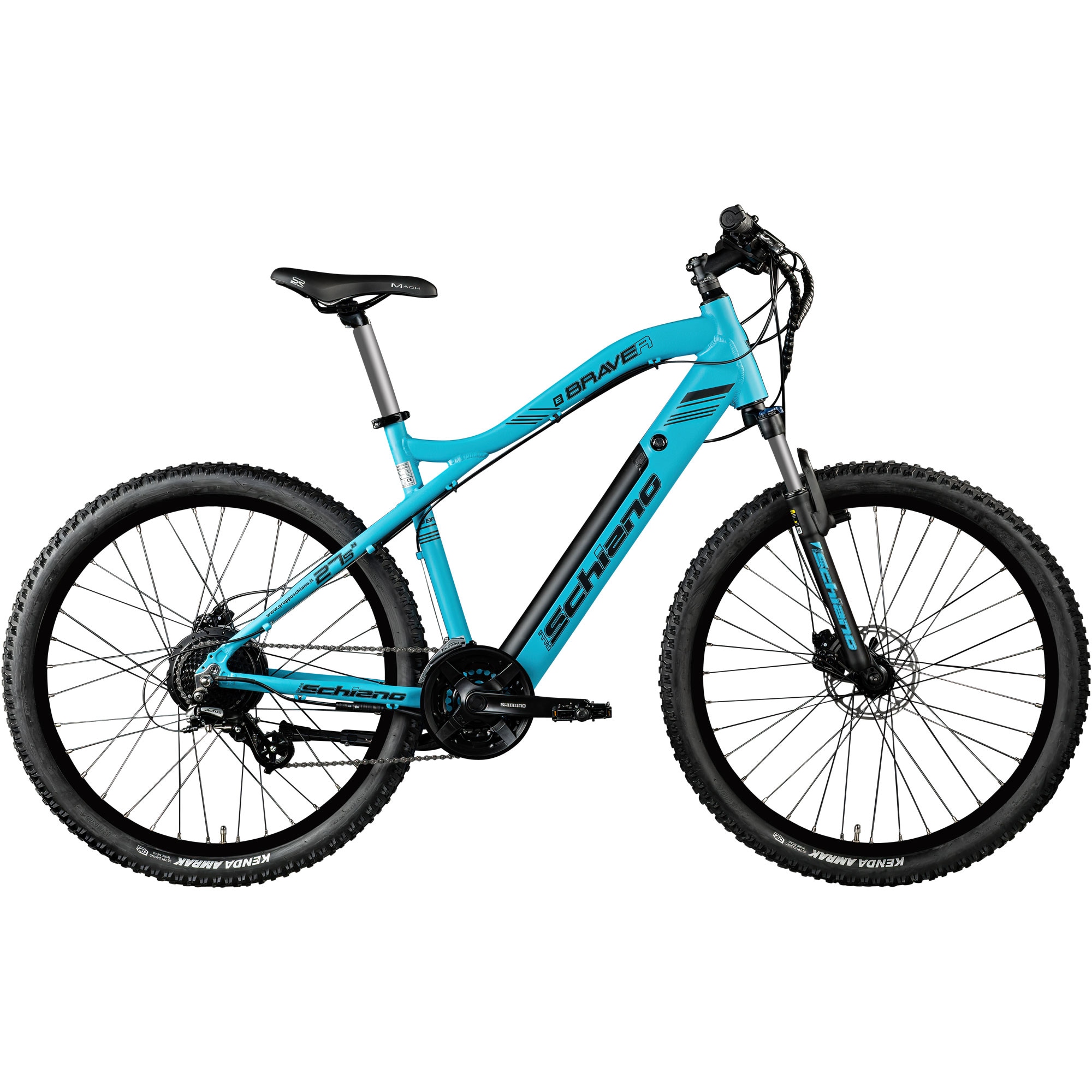Schiano E-Braver E Bike Mountainbike 27,5 Zoll Pedelece 170 - 185 cm Elektrofahrrad Damen Herren 24 Gänge 418 Wh