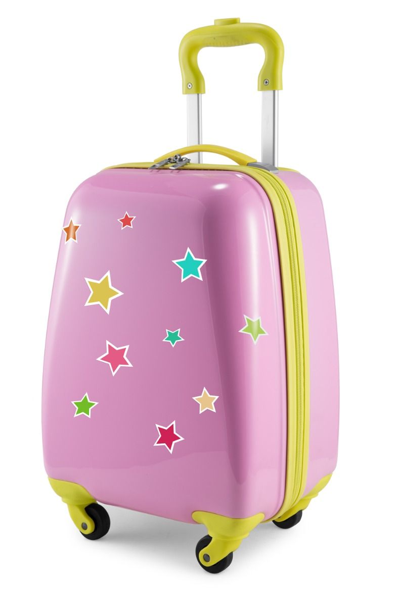 Para crianças - Mala infantil com adesivos refletivos Monstro, mala infantil rígida, bagagem de mão, 24 litros