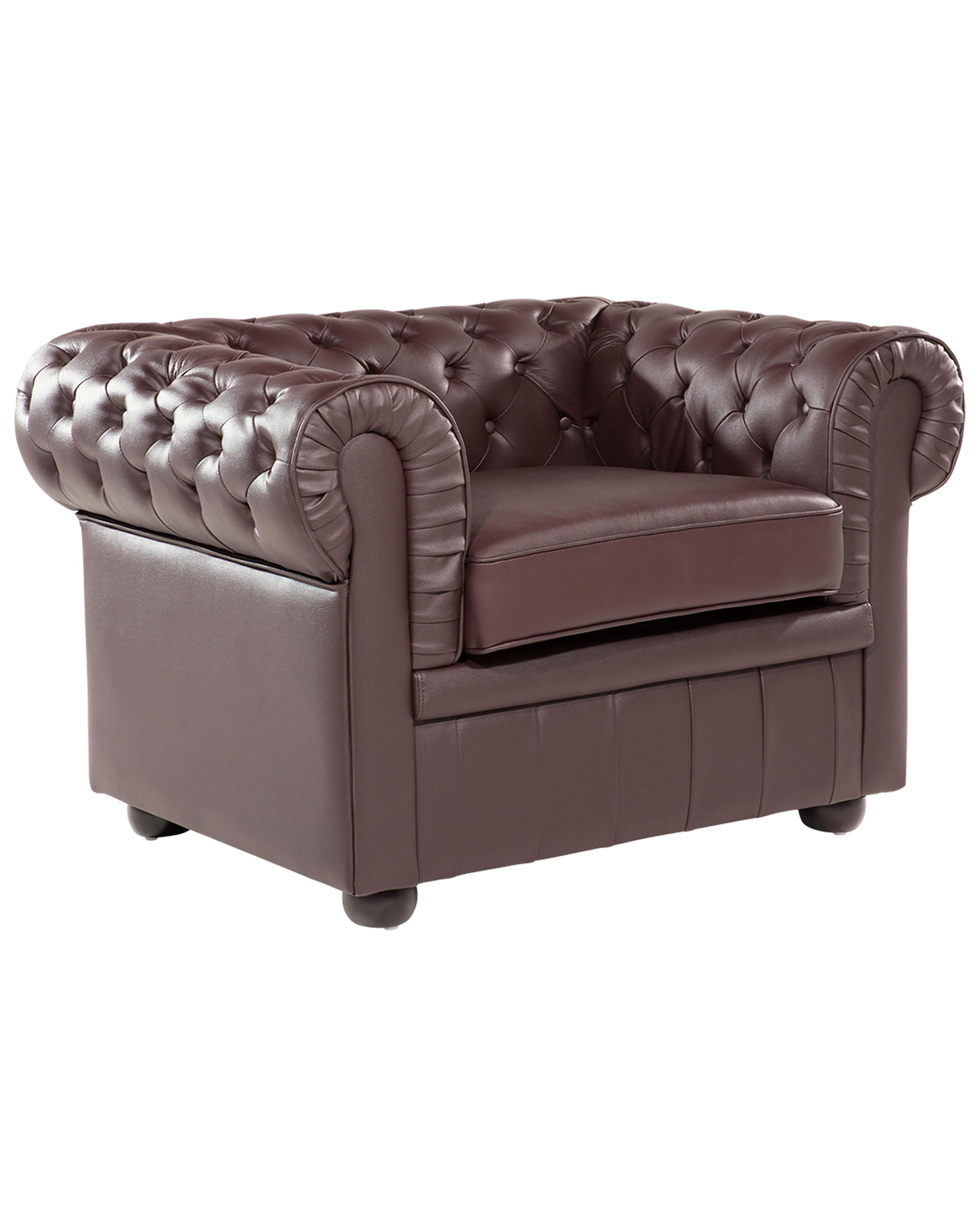Fauteuil CHESTERFIELD Leer Bruin