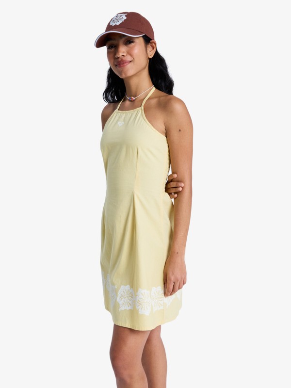 After Glow Mini Solid Robe dos-nu Jaune Femme