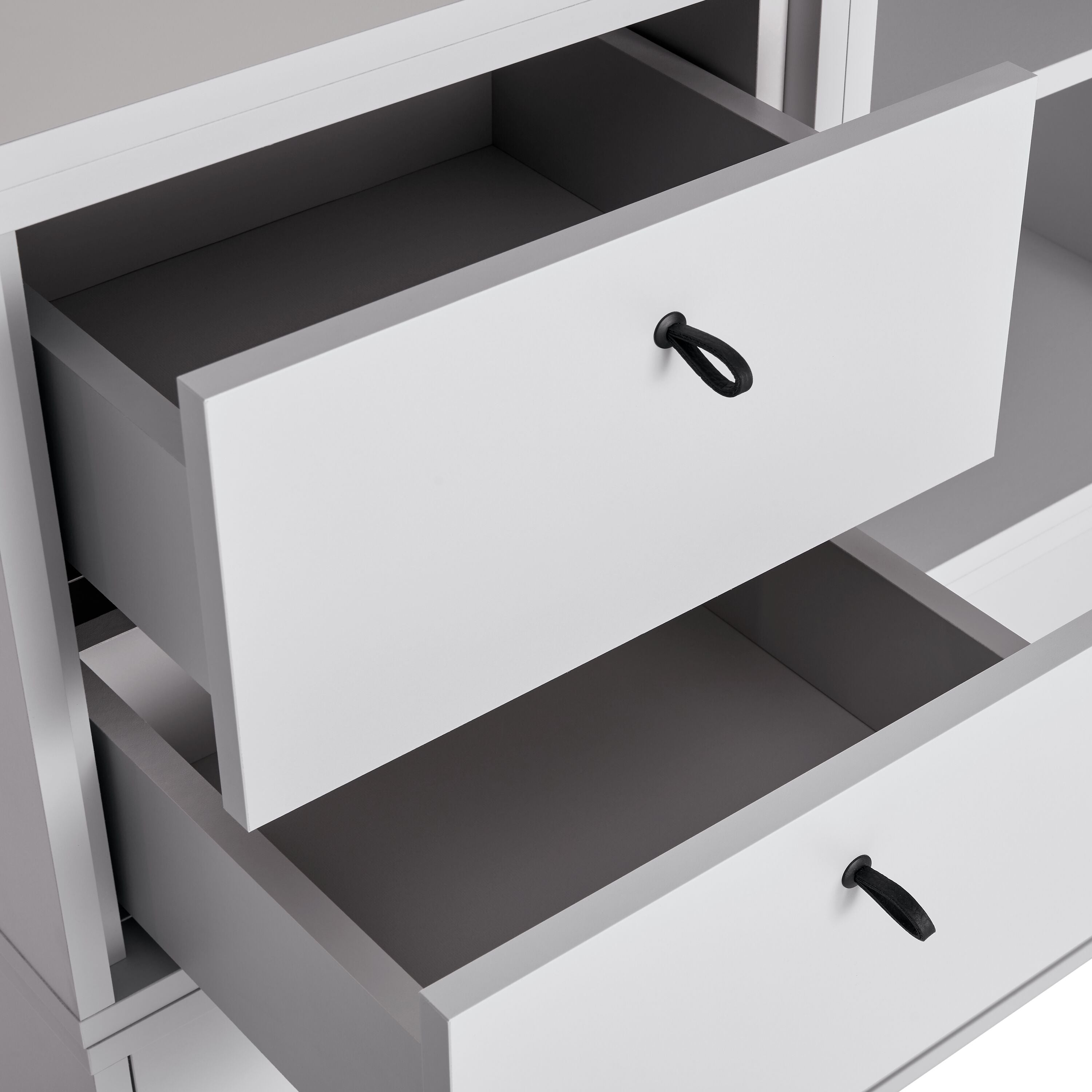 FINJA Highboard - Perlgrau / B: 80.0 cm x T: 36.0 cm x H: 132.0 cm