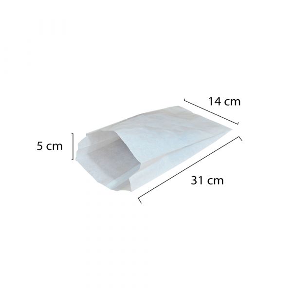 Saco de Papel Branco 140x50x310mm 50 Un.