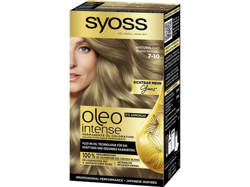 Syoss oleo intense Haarcoloration Oleo Intense 7-10 Naturbl Permanente Haarfarbe für glänzendes, glattes und gesund aussehendes Haar