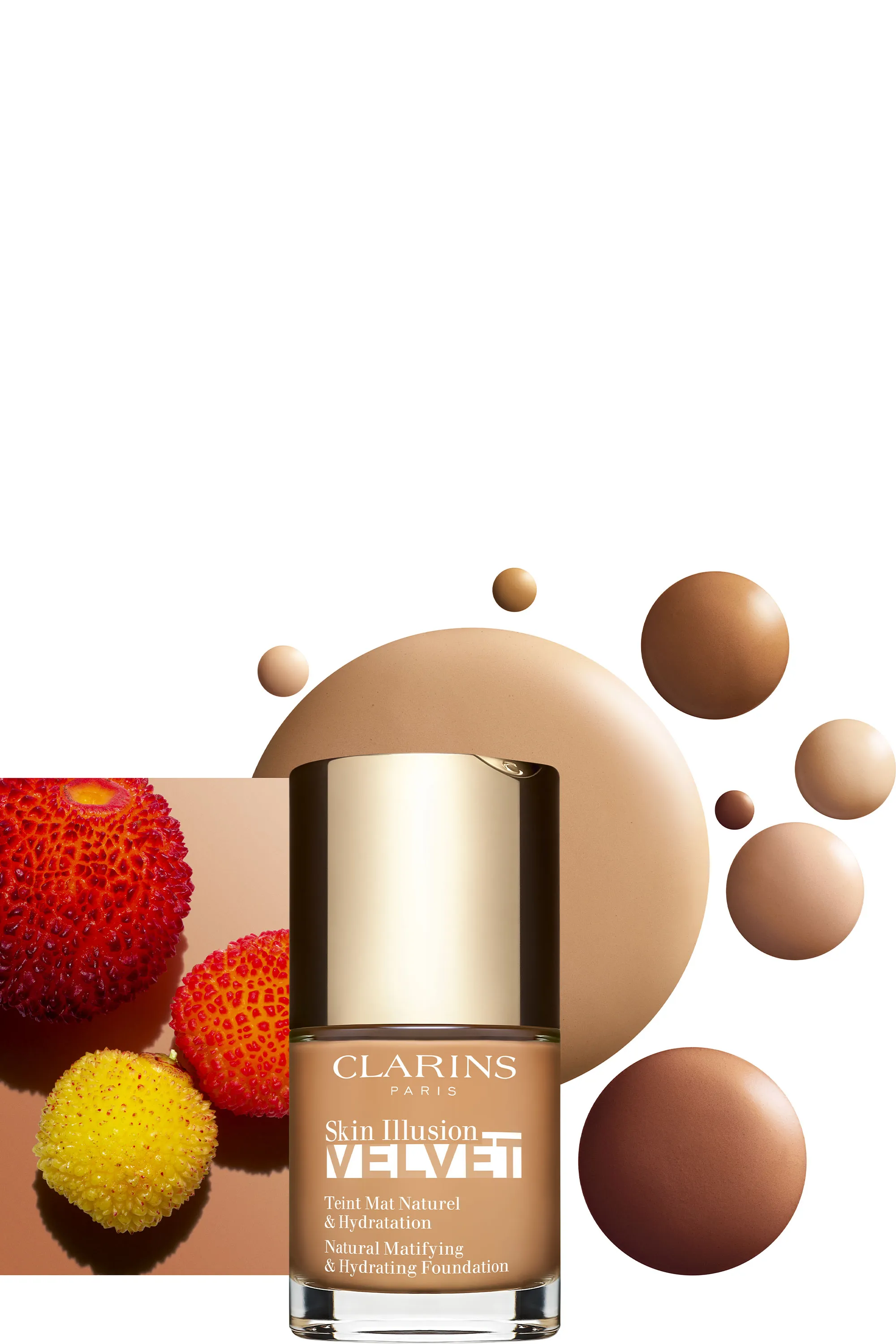 Clarins Fond de teint effet mat naturel & hydratation Skin Illusion Velvet-30 ml