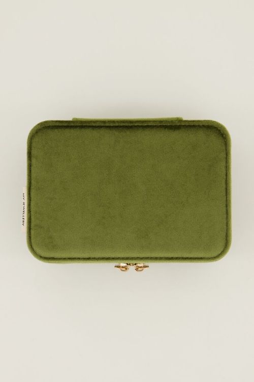 Vintage velvet groen sieraden doosje