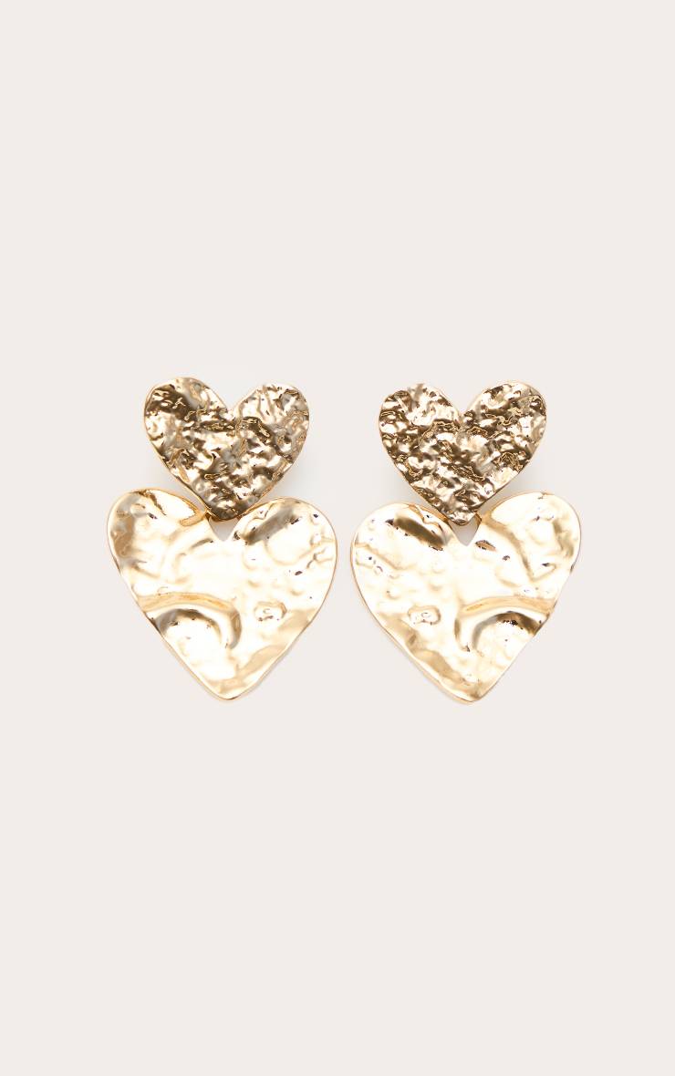 Doré Boucles D'oreilles Drapées Cœur Fondu