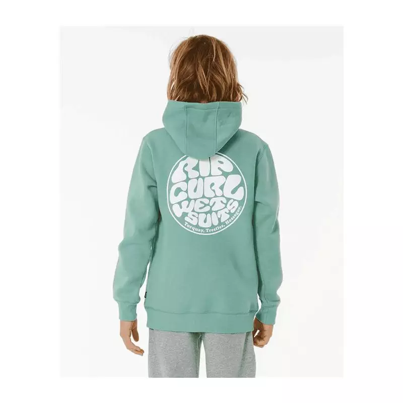 Sweat junior RIPCURL Wetsuit Icon Hood-Kid Dusty Green 12