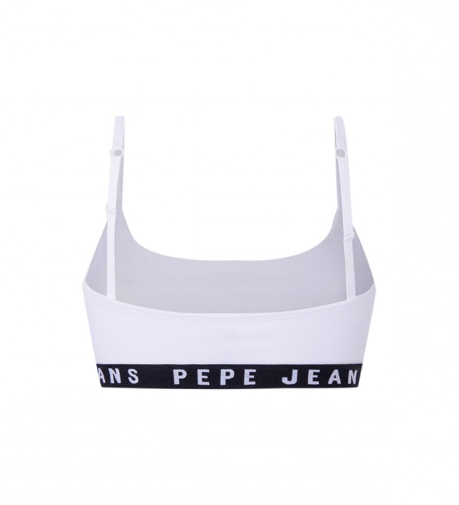 Sutiã esportivo Pepe Jeans, algodão branco