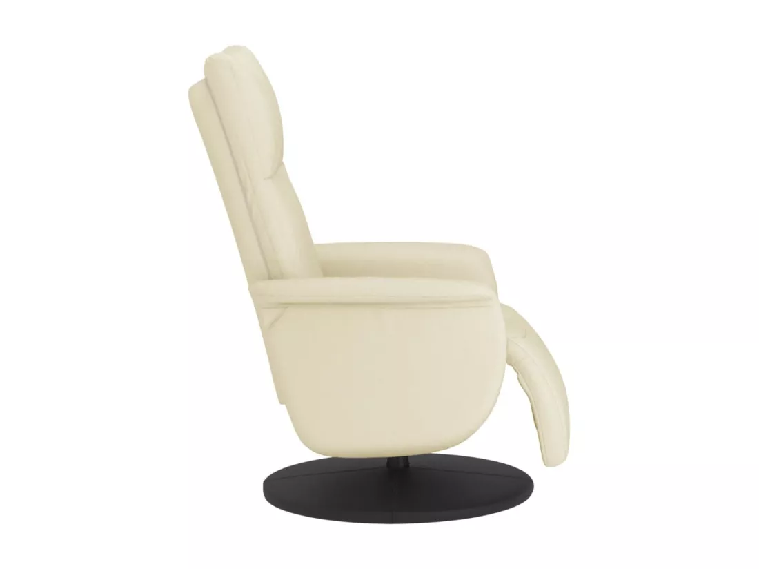 Fauteuil inclinable avec repose-pieds crème similicuir