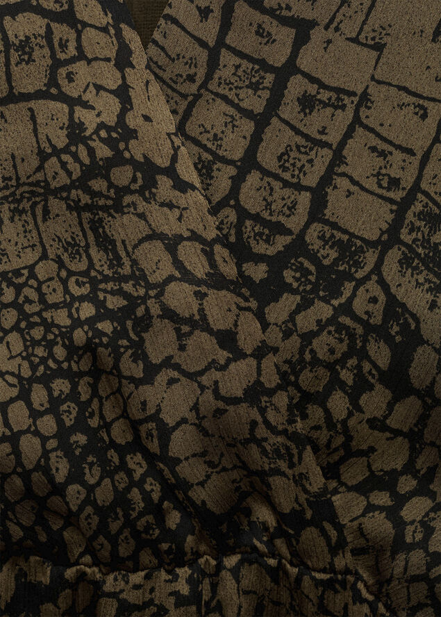 MANGO Animal print ruffle dress Brown