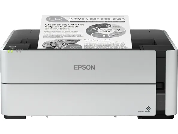 Epson EcoTank M1180 - Printer - S/H - Duplex - blækprinter - kan genopfyldes - A4/Legal - 1200 x 2400 dpi - op til 20 spm - kapacitet: 250 ark - USB 2.0, LAN, Wi-Fi